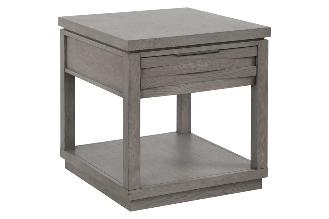 Mor Furniture Pure Modern End Table W/ Storage In Moonstone