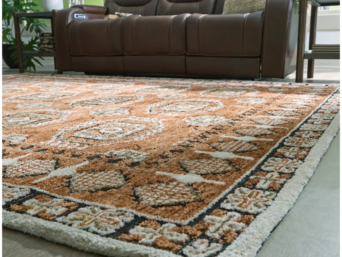 Mor Furniture Qaabiz Rug In Sienna/Ivory/Black, 8x10