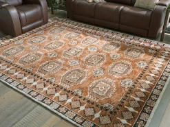 Mor Furniture Qaabiz Rug In Sienna/Ivory/Black, 8x10