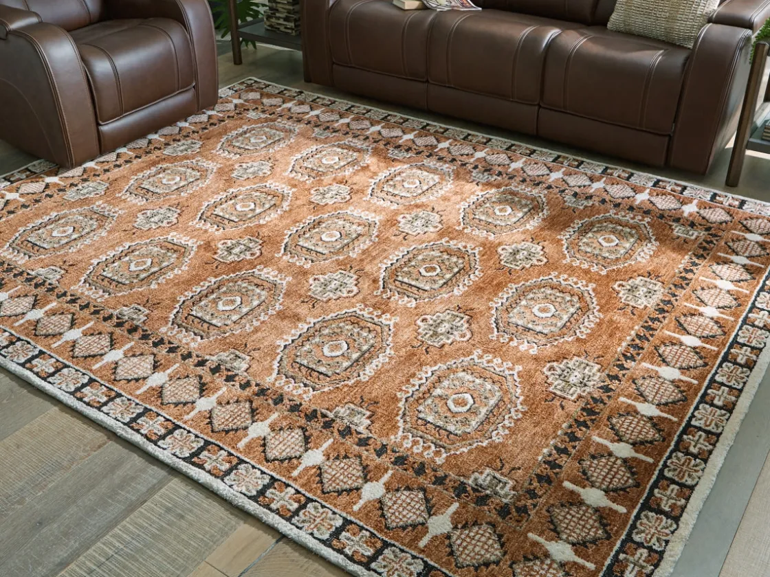 Mor Furniture Qaabiz Rug In Sienna/Ivory/Black, 8x10