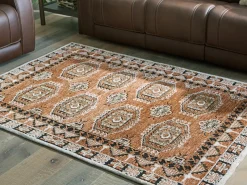 Mor Furniture Qaabiz Rug In Sienna/Ivory/Black, 8x10