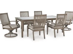 Mor Furniture Rainier Outdoor Dining Table & 6 Chairs In Brown/Beige