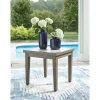 Mor Furniture Rainier Outdoor End Table In Brown/Beige