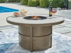 Mor Furniture Rainier Outdoor Firepit In Brown/Beige
