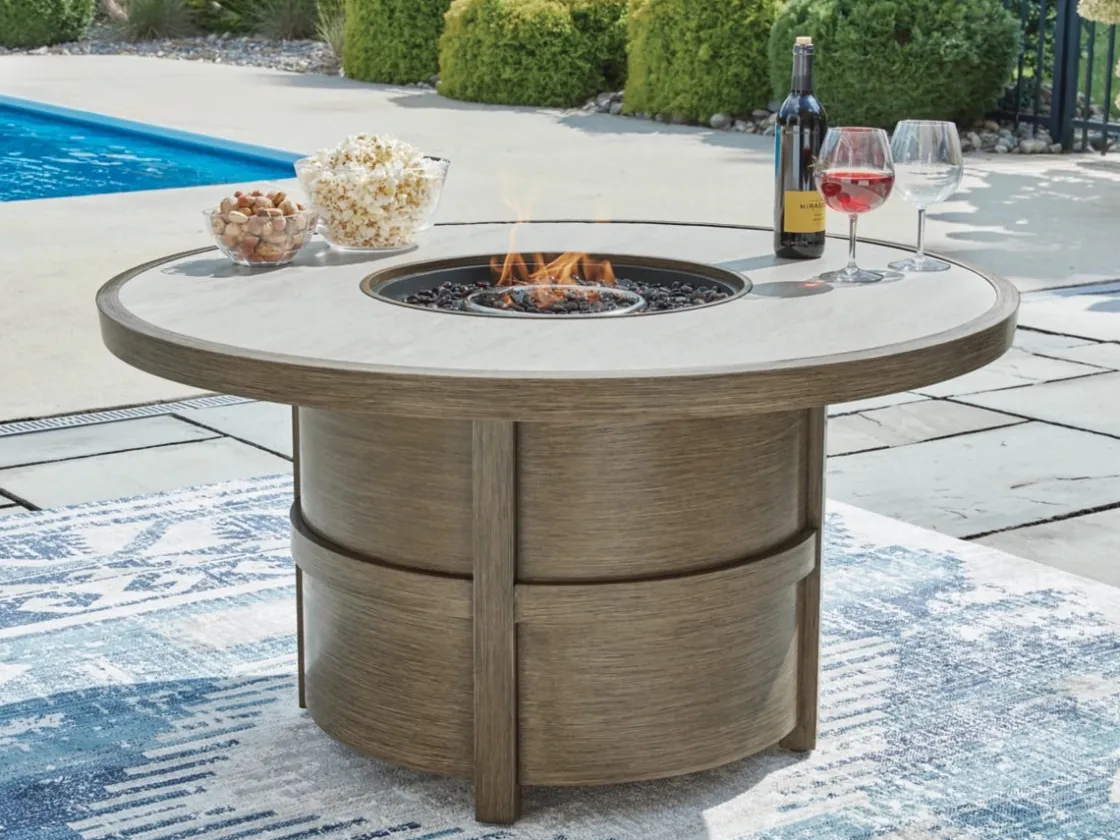 Mor Furniture Rainier Outdoor Firepit In Brown/Beige