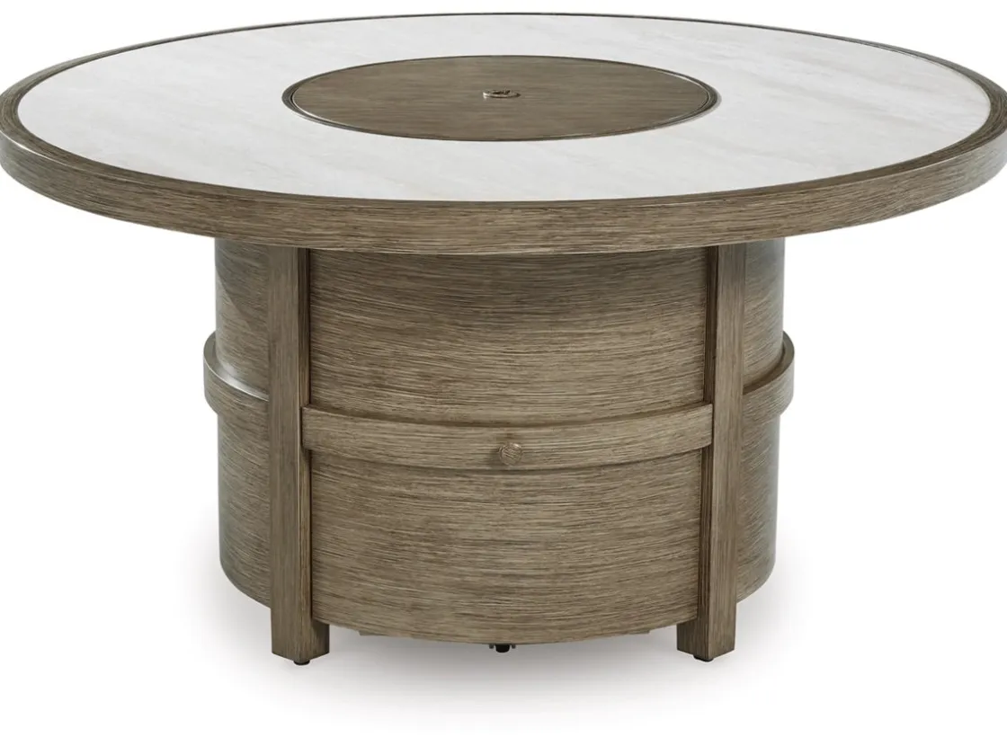 Mor Furniture Rainier Outdoor Firepit In Brown/Beige