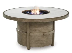 Mor Furniture Rainier Outdoor Firepit In Brown/Beige