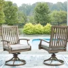 Mor Furniture Rainier Outdoor Swivel Chair In Brown/Beige, Set Of 2