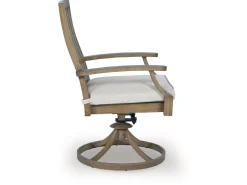 Mor Furniture Rainier Outdoor Swivel Chair In Brown/Beige, Set Of 2