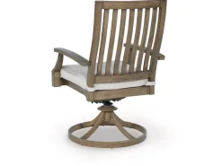 Mor Furniture Rainier Outdoor Swivel Chair In Brown/Beige, Set Of 2