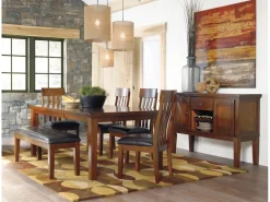 Mor Furniture Ralene Bench In Medium Brown
