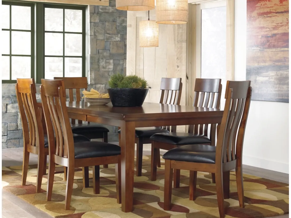 Mor Furniture Ralene Extendable Dining Table & 6 Chairs In Brown