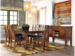 Mor Furniture Ralene Extendable Dining Table & 6 Chairs In Brown