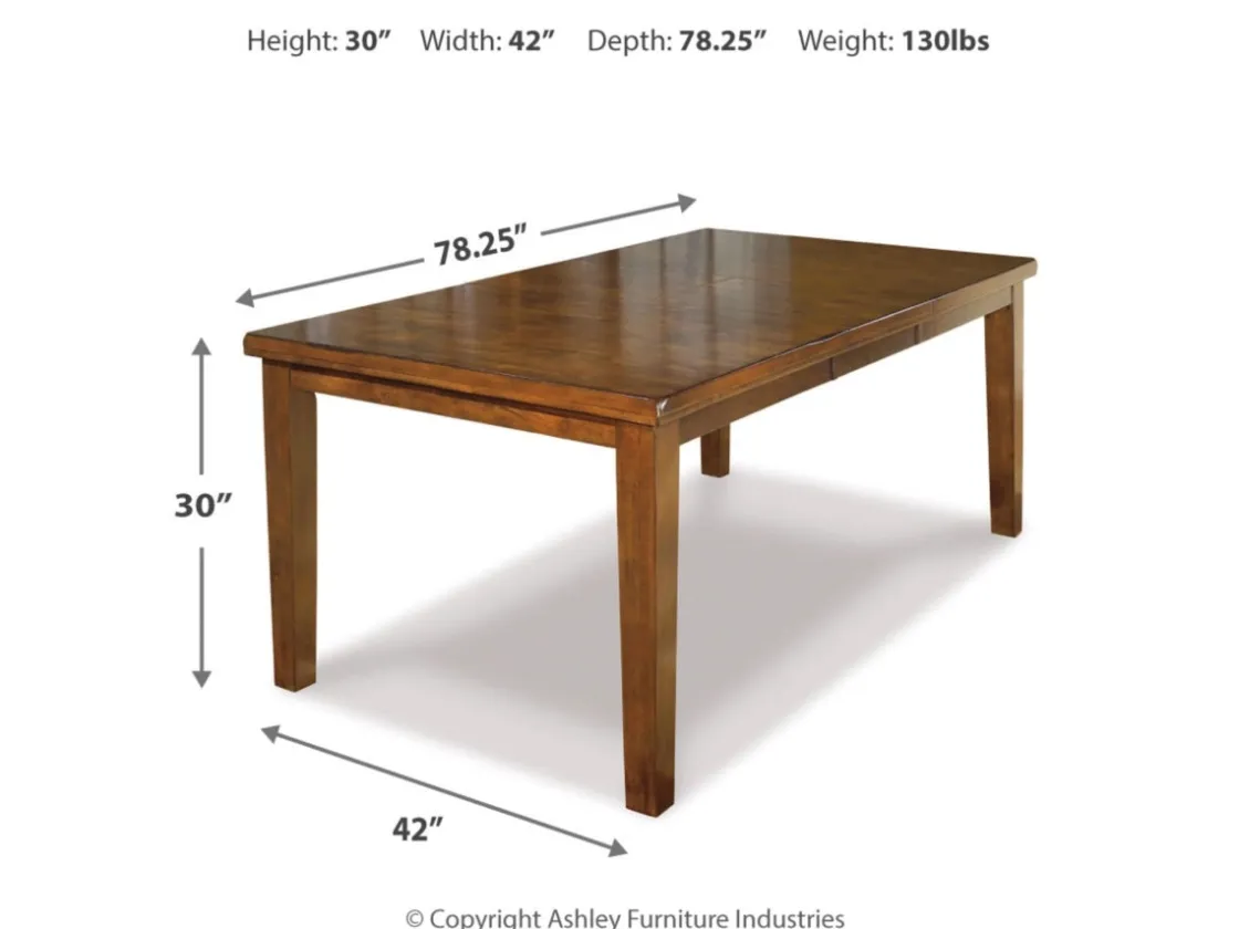Mor Furniture Ralene Extendable Dining Table & 6 Chairs In Brown