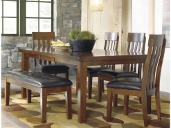 Mor Furniture Ralene Extendable Dining Table In Medium Brown