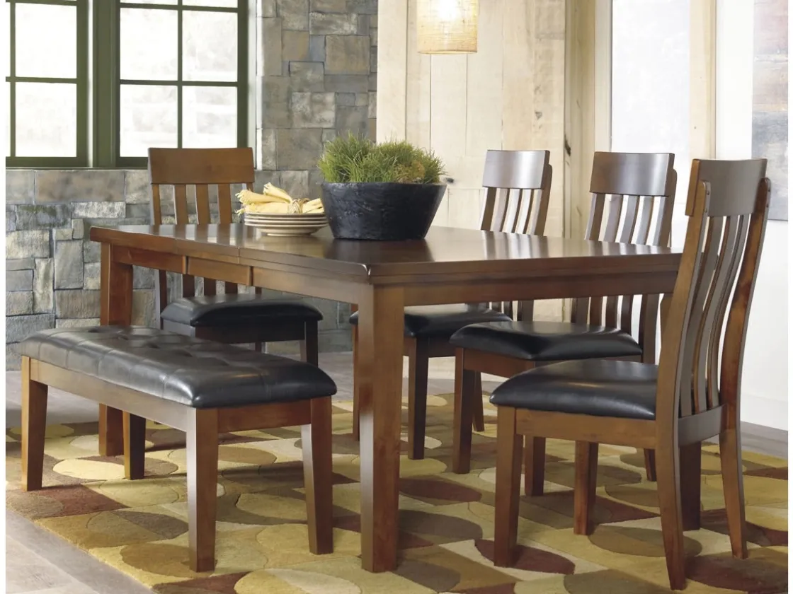 Mor Furniture Ralene Extendable Dining Table In Medium Brown
