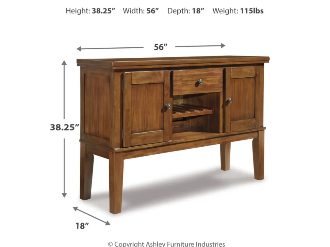 Mor Furniture Ralene Server In Medium Brown