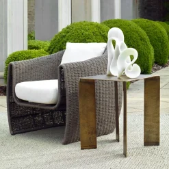 Mor Furniture Reade Outdoor Square End Table In Gold