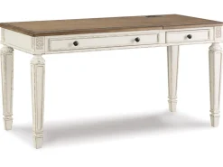 Mor Furniture Realyn Office Desk W/ Usb Charging In White/Brown