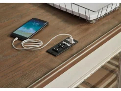 Mor Furniture Realyn Office Desk W/ Usb Charging In White/Brown