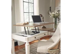 Mor Furniture Realyn Office Desk W/ Usb Charging In White/Brown