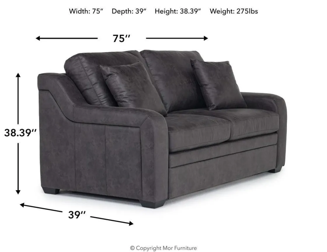 Mor Furniture Regalla Full Sleeper Sofa W/ Mattress In Gray