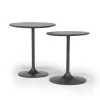 Mor Furniture Remy Nesting Table In Gunmetal/Dark Brown Set Of 2