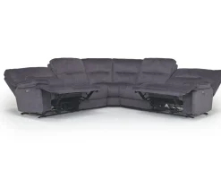 Mor Furniture Retreat 5 Piece Power Sectional W/ Power Armless Recliner In Cognac Leather