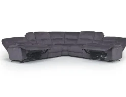 Mor Furniture Retreat 7 Piece Power Sectional In Cognac Leather