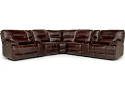 Mor Furniture Retreat 7 Piece Power Sectional W/ Power Armless Recliner In Charcoal