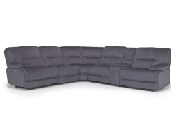 Mor Furniture Retreat 6 Piece Power Sectional In Cognac Leather