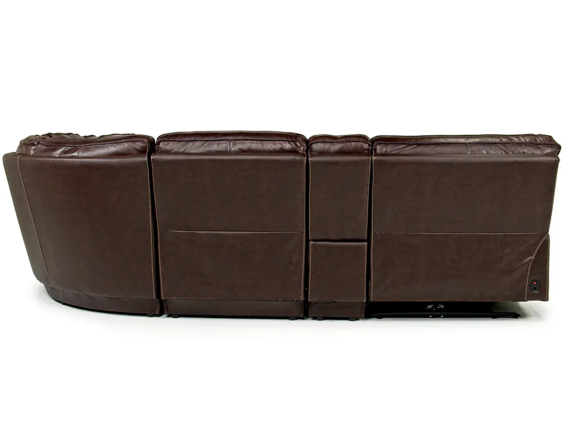 Mor Furniture Retreat 6 Piece Power Sectional In Cognac Leather