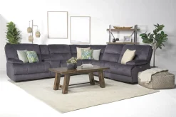 Mor Furniture Retreat 6 Piece Power Sectional W/ Power Armless Recliner In Cognac Leather