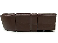 Mor Furniture Retreat 6 Piece Power Sectional W/ Power Armless Recliner In Cognac Leather