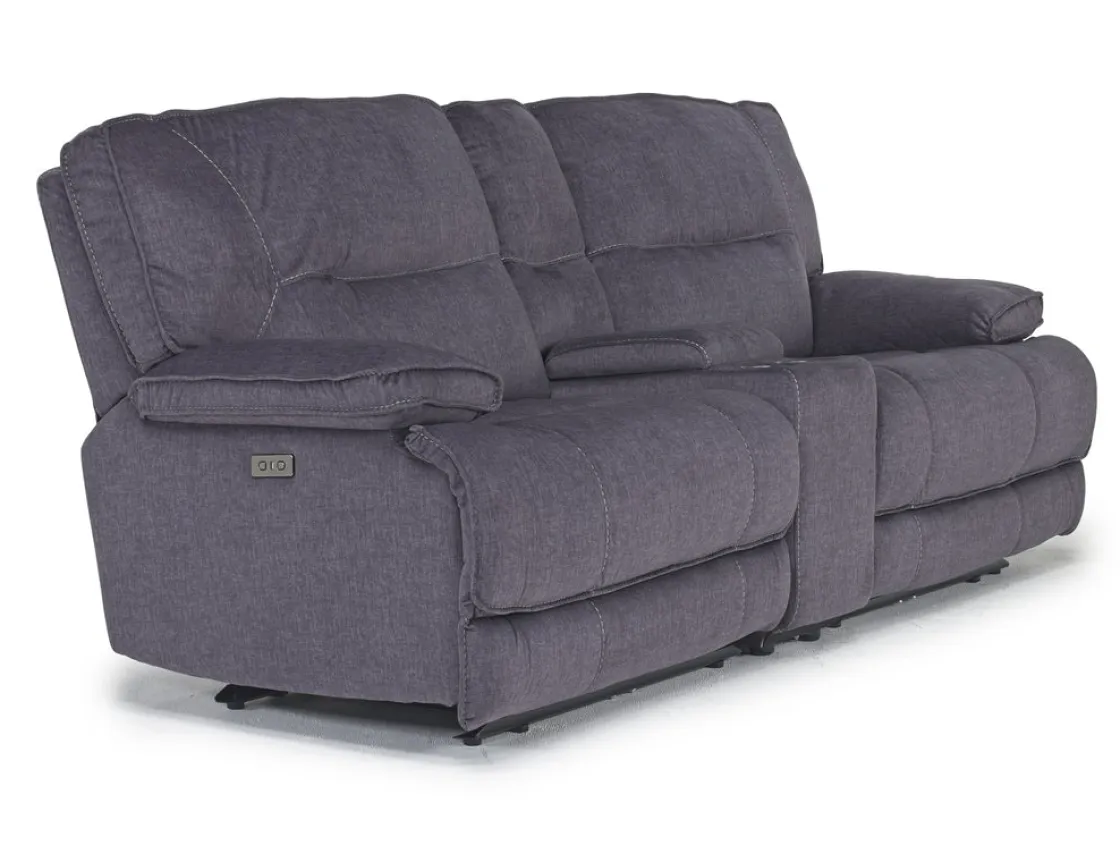 Mor Furniture Retreat Power Console Loveseat In Charcoal