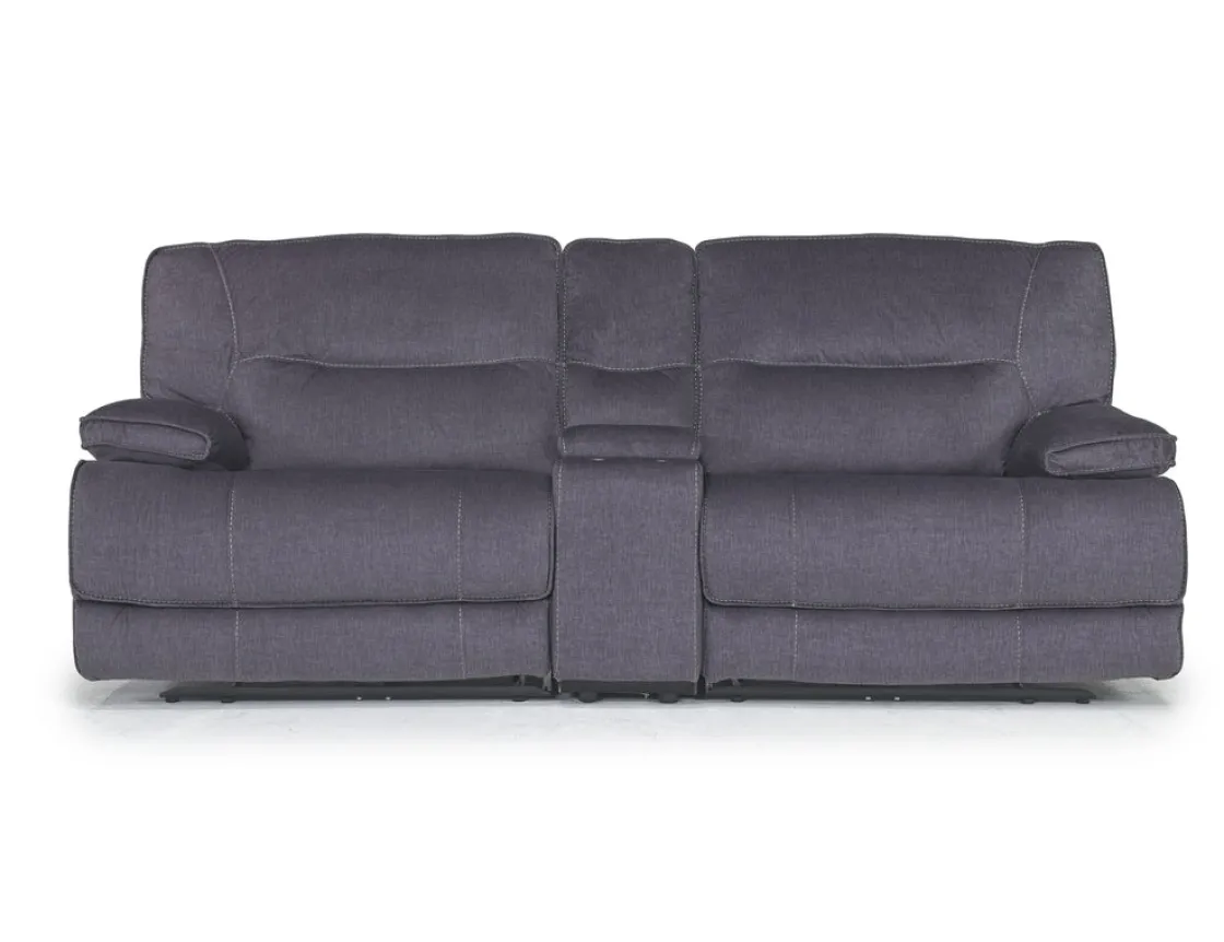 Mor Furniture Retreat Power Console Loveseat In Charcoal