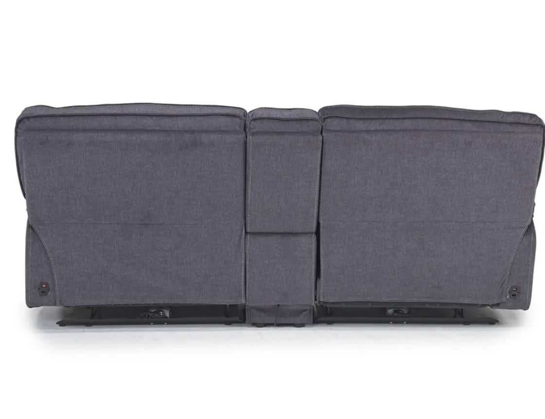 Mor Furniture Retreat Power Console Loveseat In Charcoal