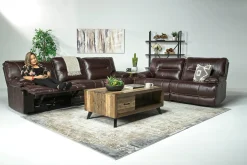 Mor Furniture Retreat Power Loveseat In Cognac Leather