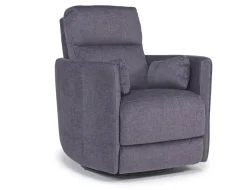 Mor Furniture Retreat Swivel Gliding Recliner In Brown Leather