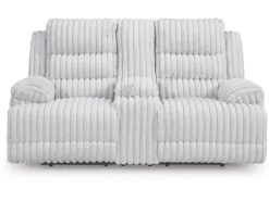 Mor Furniture Rhine Falls Power Console Loveseat In Alloy