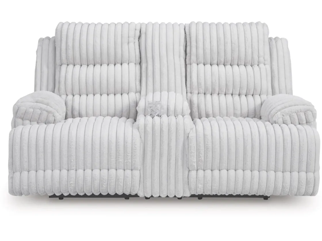 Mor Furniture Rhine Falls Power Console Loveseat In Alloy