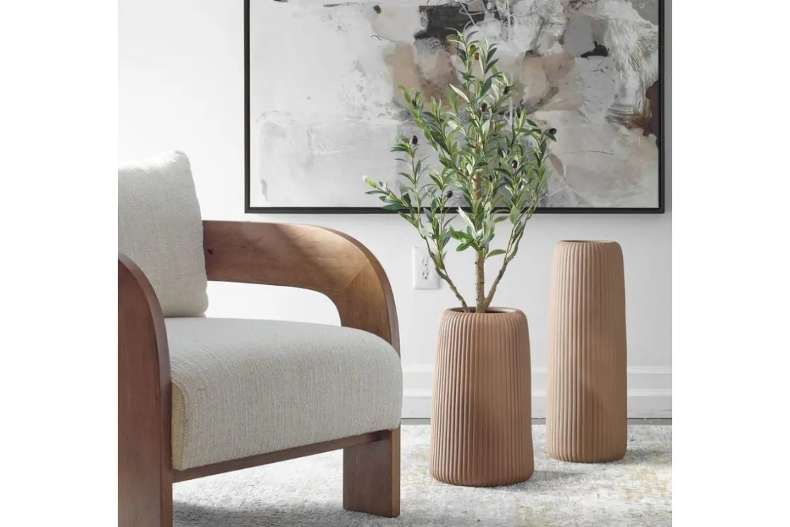 Mor Furniture Ridge Vase In Brown, Set Of 2