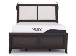 Mor Furniture Riley Bookcase Bed, Dresser, Mirror & Nightstand In Carbonite, Ca King