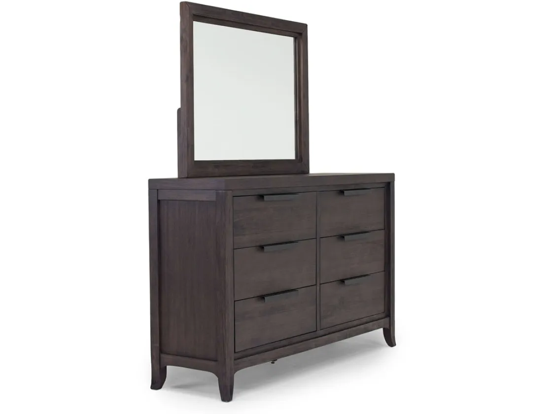 Mor Furniture Riley Bookcase Bed, Dresser, Mirror & Nightstand In Carbonite, Ca King