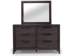 Mor Furniture Riley Bookcase Bed, Dresser, Mirror & Nightstand In Carbonite, Ca King