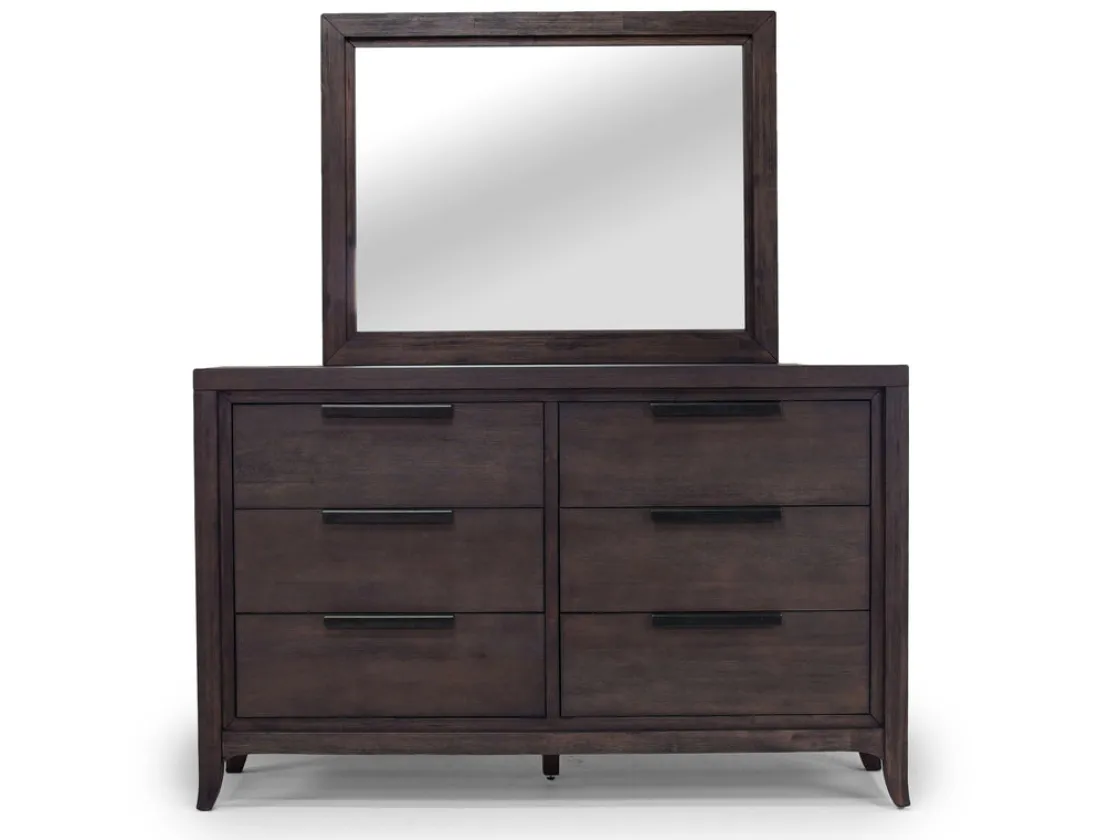 Mor Furniture Riley Bookcase Bed, Dresser, Mirror & Nightstand In Carbonite, Ca King