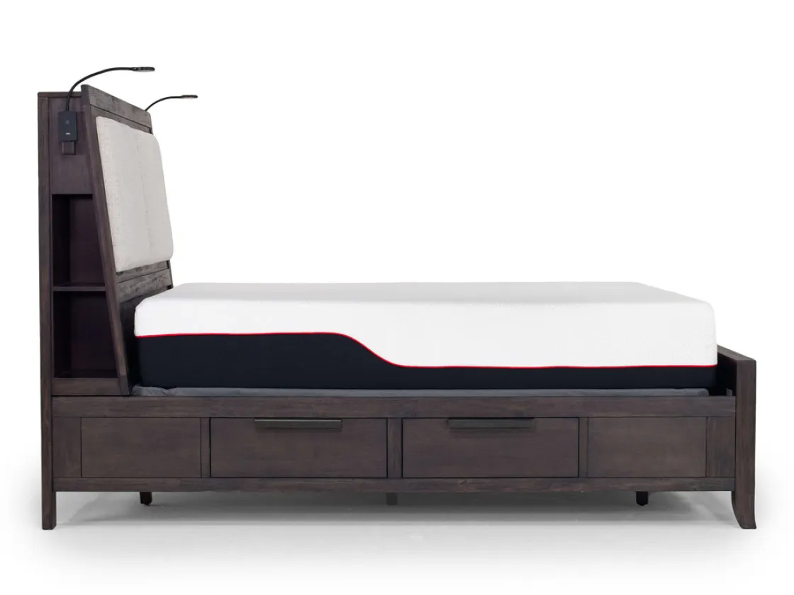 Mor Furniture Riley Bookcase Bed In Carbonite, Ca King