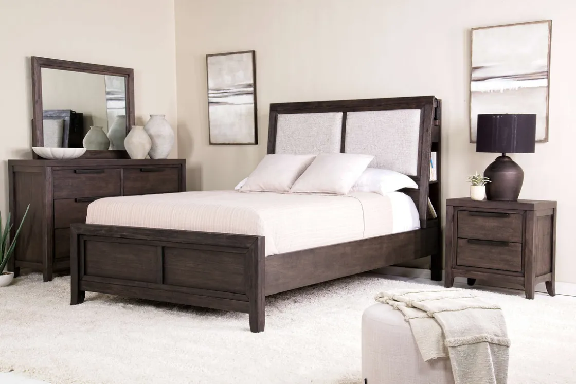 Mor Furniture Riley Bookcase Bed In Carbonite, Ca King