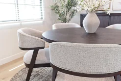 Mor Furniture Riley Round Dining Table & 5 Chairs In Carbonite