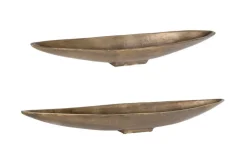 Mor Furniture Riverrun Tray In Gold, Set Of 2